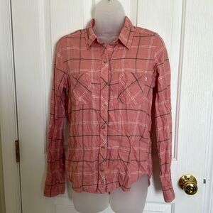 Abercrombie & Fitch Pink Plaid Button Up